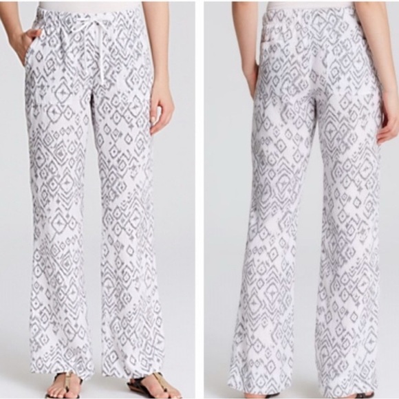 Bella Dahl Blue White Easy Pocket Wide Leg Pants Size Small - Picture 12 of 13